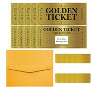 PLIGREAT Pack de 10 billetes dorados con sobres, tarjetas para rascar, doble impresión, sorpresa, regalo, revelar tu propia tarjeta para rascar para cumpleaños, vacaciones, pequeñas empresas,