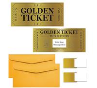 PLIGREAT Pack de 2 billetes dorados con sobres, tarjetas para rascar, regalo sorpresa, revelación, escribir tu propia tarjeta, tarjetas para rascar para cumpleaños, vacaciones, pequeñas empresas,