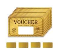 PLIGREAT Paquete de 60 tarjetas doradas para rascar, tarjetas para rascar, cupones de bricolaje, certificados de regalo en blanco, escribe tus propias tarjetas de revelación de regalo para pequeñas