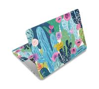 PLIGREAT Pegatinas de vinilo para ordenador portátil, diseño de flores de cactus, pegatinas de vinilo para PC, portátil, teclado, cubierta para ordenador portátil, película protectora, pegatinas