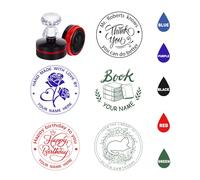 PLIGREAT Sellos de Libro, Sellos Personalizados Oficiales Sellos de Boda Dirección Nombre Sellos para Profesores Artesanía Letras Invataciones Tarjeta Postal Tarjetas Regalos