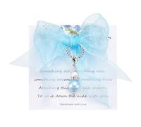 PLIGREAT Something Blue - Ramo de novia con colgante de perlas azules, para boda, novio, novia, regalo de despedida de soltera, regalo de mamá y hermana