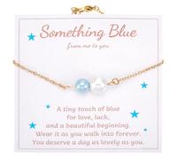 PLIGREAT Tobillera Something Blue de 25 cm para novia, One Size, Metal, Sin piedra preciosa
