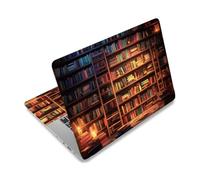 PLIGREAT Vintage Biblioteca etiqueto del ordenador portátil cubierta de la piel Skins adecuadas para 12" 13.3" 14" 15" Portátiles universal