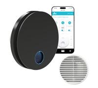 plikc - Ventilador de pared WIFI con aspiración axial serie Ario W con sensor de humedad y temporizador - 100% Made in Italy + rejilla de pared (oro Ø 98, negro)