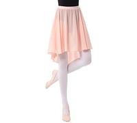 PLIKSUVER Falda cruzada de ballet para mujer, faldas de baile de gasa, con cintura elástica, falda de ballet para niñas adultas, rosa, 44