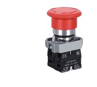 PLiLiEI 1 interruptor de botón de encendido de parada de emergencia de 220 V - 10 A, interruptor de bloqueo de llave para panel eléctrico, 22 mm (XB2-BS545)
