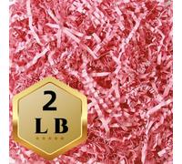 PLINJOY Relleno de papel de corte arrugado de 2 libras para cesta de regalo, confeti triturado, caja de papel, relleno de cesta de Pascua (rosa)