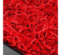 PLINJOY Relleno de papel de corte arrugado de 4 onzas para cesta de regalo, confeti triturado, caja de papel, relleno de cesta de Pascua, hierba (rojo)