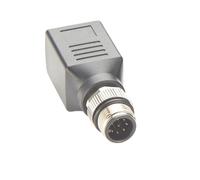 Plinkwirekb Adaptador blindado Ethernet industrial M12 A de 8 pines a RJ45 Cat6 IP67 mamparo GigE Vision Connector para cámara industrial (negro)