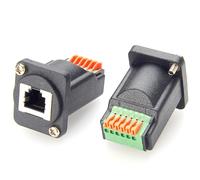 Plinkwirekb Adaptador de montaje de panel RJ12 6P6C hembra de 6 pines, montaje en brida, módulo tipo D, conector Bulkhead Connector, 1 pieza