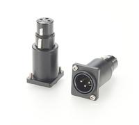 Plinkwirekb Adaptador de montaje en panel de alimentación XLR macho a hembra serie D compatible con Switchcraft, Neutrik NA3MDF para panel de conexión de audio, bahía de conexión XLR, micrófono, luz