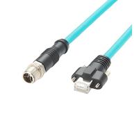 Plinkwirekb Cable Ethernet industrial M12 de 8 pines a RJ45 con bloqueo de tornillo IP67 CAT6A, cable Ethernet industrial blindado de alta flexibilidad, cable GigE Vision, compatible con cámara
