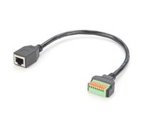 Plinkwirekb Cable RJ45 hembra a Push Terminal Bloque, Cat5e Ethernet Keystone Jack a 8 pines sin herramientas, 15 cm/21,5 cm sin soldadura para CCTV, DVR, control industrial, cableado DIY