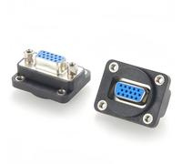 Plinkwirekb D-Series XLR VGA DB15 Conector hembra a hembra Feedthru convertidor adaptador de montaje en panel compatible con NADB15FF EHHD15FFB (1 unidad)