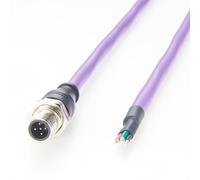 Plinkwirekb M12 B-Code Panel Mount Profibus Cable PCM-HD-0173 de 5 pines, con contratuerca M16 x 1,5 mm, apantallado, 2 × 0,25 mm², para sistemas de comunicaciones industriales