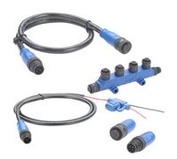 Plinkwirekb NMEA 2000 N2K - Kit de iniciación de cable troncal de grado marino, cable de caída de 4 puertos, terminadores, cable de alimentación con fusible para redes Lowrance Simrad B&G Navico