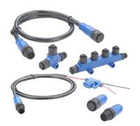Plinkwirekb NMEA 2000 N2K - Kit de inicio de cable de caída de espina dorsal de grado marino, conector en T, 4 puertos, terminadores, cable de alimentación con fusible para redes Lowrance Simrad B&G