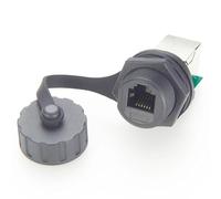 Plinkwirekb RJ12 6P6C - Acoplamiento de montaje en panel, IP67, resistente al agua, adaptador hembra a hembra, Cat3, para línea telefónica, sistema de alarma, comunicación industrial