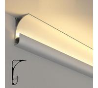 Plinto con Illuminazione Indiretta,profilo per Strisce LED Da Incasso per Decorazioni Di Soffitti E Pareti,Resistente Alle Crepe,Canale Luminoso per Corridoi Sale Cinema(White,20 m/65.6 ft)