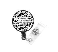 PLITI A Dream is A Wish Your Heart Makes Princess Movie Inspired Gift Nurse ID Holder for Fairy Tale Lover (Dream Makes BadgeU)