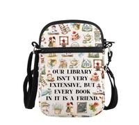 PLITI Anne Novel Inspired Gift Our Library Isn't Very Extensive But Every Book In It Is A Friend Anne Book Lover Crossbody Bag, Library Friend Zcbagu