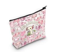 PLITI Axolotl Gifts Axolotl Lover - Bolsa de maquillaje divertida y relajante, regalo de anime Relaxolotl, regalo de salamandra, Relaxolotl Bagu, moda