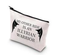 PLITI Bat Boys Gift ACOTAR Bolsa de maquillaje Night Court Velaris Gift ACOTAR Fans Gift My Other Ride is an Illyrian Warrior Gift, Guerrero ilirio, moda
