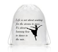 PLITI Bolsa con cordón para bailarina, regalo de bailarina, Life Is Not About Waiting For The Storm To Pass Dance Rain Dancing Lovers Gift, Dance in Rain Dbu, 中号