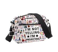PLITI Bolsa cruzada para teatro, actor, actriz, regalo con texto en inglés "I'm Not Yelling I'm Projecting", regalo para amantes de la música, regalos de teatro, Yelling Projecting Cbu, 24.5*8*18 cm
