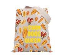 PLITI Bolsa de mano para perros de maíz, regalo para amantes de los perros de maíz, bolso de mano de reina, regalo de comida de carnaval, bolsa de hombro con temática de perros calientes, Corn Dogs