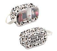 PLITI Bolsa de maquillaje Dachshund Dachshunds Make Me Happy Puppy Lover Bolsa de viaje para perro mamá regalo dueño de perro, Dachshunds Happy Mbu, moda