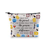 PLITI Bolsa de maquillaje de azafata de aviación con cremallera «May You Be Proud of The Work You Do Stewardess», Be Proud Flight Bagu, moda