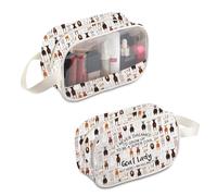 PLITI Bolsa de maquillaje de cabra con texto en inglés "I Never Dreamed I'd Grow Up to Be Cool Goat Lady", regalo para ganaderos, regalo para amantes de los animales, bolsa de viaje, Goat Lady Mbu