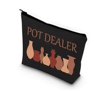 PLITI Bolsa de maquillaje de cerámica para artistas, regalo para amantes de la cerámica, regalo para estudiantes, graduación, bolsa con cremallera, Pot Dealer Blu, moda