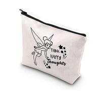 PLITI Bolsa de maquillaje de cuentos de hadas para niñas, pensamientos felices, bolsa de maquillaje para amigas, hermanas, regalo inspirador, Piensa en un pensamiento feliz