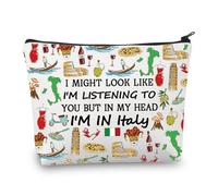 PLITI Bolsa de maquillaje de viaje de Italia, regalo de viaje de Italia, regalo de luna de miel, regalo de recuerdo de Italia, regalo de viaje a Italia, I Might Italyu, moda