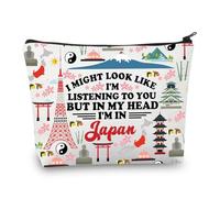 PLITI Bolsa de maquillaje de viaje de Japón, regalo de recuerdo de Japón, regalo de cultura japonesa, regalo de vacaciones de Japón, regalo de amor, Might Japanu, moda