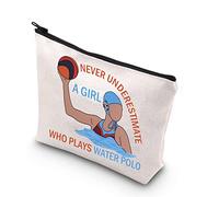 PLITI Bolsa de maquillaje de waterpolo para jugador de waterpolo regalo nunca subestimes a una chica que juega waterpolo neceser, Waterpolo Girl U, Moda