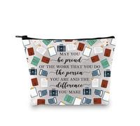 PLITI Bolsa de maquillaje divertida para contador de contabilidad con texto en inglés "May You Be Proud of The Work You Do Funny Accountant Gift, Be Proud Account Bagu, moda