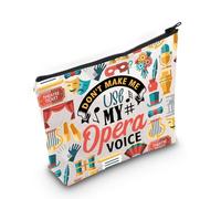 PLITI Bolsa de maquillaje musical con texto en inglés "Don't Make Me Use My Opera Voice Opera" para cantante, músico, vocalista, amante del teatro, Opera Voice Bagu, moda