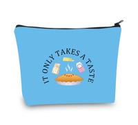 PLITI Bolsa de maquillaje musical para camarera, regalo de película de camarera con texto en inglés "It Only Takes A Taste", Queen Castleu, moda