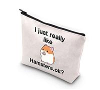 PLITI Bolsa de maquillaje para hámster, regalo para amantes del hámster, bolsa de cosméticos para hámster, mamá, dueña de hámster, Realmente como Hamstersu