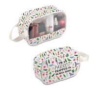 PLITI Bolsa de maquillaje para loros, regalo para amantes de los loros, regalo de observación de aves, regalo I'm A Parrot Trapped in A Human Body Cockatoo Budgerigar Gifts, Parrot Trapped Mbu, moda