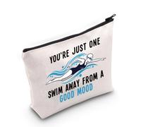 PLITI Bolsa de maquillaje para nadador con texto en inglés "You're Just One Swim Away from A Good Mood", Swim Mood Bagu, moda