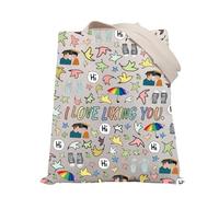 PLITI Bolsa de regalo con cierre de corazón de Nick y Charlie con texto en inglés "I Love Liking You" LGBTQ para parejas, bolsa de regalo de orgullo LGBT, Liking You Tgu, medium