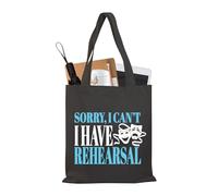 PLITI Bolsa de teatro, drama, actor, actriz, regalo, comedia, tragedia, máscara, regalo Sorry i Can't i Have Bolsa de ensayo, Tengo ensayo Tgblu, medium