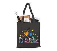 PLITI Bolsa de teatro, drama, actor, actriz, regalo, comedia, tragedia, máscara, teatro, bolsa de viaje, Yelling Projecting Tgblu, medium