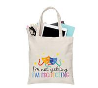 PLITI Bolsa de teatro, drama, actor, actriz, regalo, comedia, tragedia, máscara, teatro, bolsa de viaje, Yelling Projecting Tgu, medium