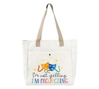 PLITI Bolsa de teatro para actor y actriz, regalo con texto en inglés "I'm Not Yelling I'm Projecting For Broadway", regalo musical de teatro, Yelling Projecting Tbu, medium